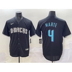 Men Arizona Diamondbacks 4 Ketel Marte Black Stitched Baseball Jersey