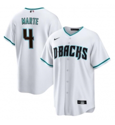 Men Arizona Diamondbacks 4 Ketel Marte White Cool Base Stitched Baseball Jersey Men Arizona Diamondbacks 4 Ketel Marte White Cool Base Stitched Baseball Jersey