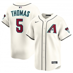 Men Arizona Diamondbacks 5 Alek Thomas Cream Limited Stitched Baseball Jersey