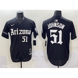 Men Arizona Diamondbacks 51 Randy Johnson Black  27Gothic Desert Fang Edition 27 Vapor Premier Limited Stitched Baseball Jersey