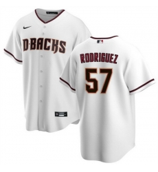 Men Arizona Diamondbacks 57 Eduardo Rodriguez White Cool Base Stitched Baseball Jersey Men Arizona Diamondbacks 57 Eduardo Rodriguez White Cool Base Stitched Baseball Jersey