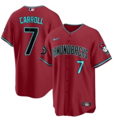 Men Arizona Diamondbacks 7 Corbin Carroll 2023 24 Red Cool Base Stitched Baseball Jersey Men Arizona Diamondbacks 7 Corbin Carroll 2023 24 Red Cool Base Stitched Baseball Jersey