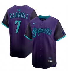 Men Arizona Diamondbacks 7 Corbin Carroll Purple 2025 City Connect Limited Stitched Baseball Jersey Men Arizona Diamondbacks 7 Corbin Carroll Purple 2025 City Connect Limited Stitched Baseball Jersey