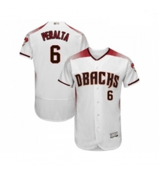 Mens Arizona Diamondbacks 6 David Peralta White Home Authentic Collection Flex Base Baseball Jersey Mens Arizona Diamondbacks 6 David Peralta White Home Authentic Collection Flex Base Baseball Jersey