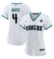 Women Arizona Diamondbacks 4 Ketel Marte White 2023 World Series Stitched Baseball Jersey 28Run Small 29 Women Arizona Diamondbacks 4 Ketel Marte White 2023 World Series Stitched Baseball Jersey 28Run Small 29
