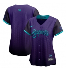 Women Arizona Diamondbacks Blank Purple 2025 City Connect Limited Stitched Baseball Jersey