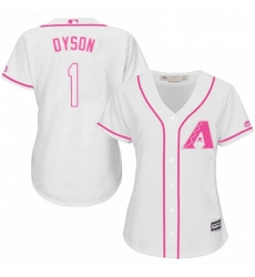 Womens Majestic Arizona Diamondbacks 1 Jarrod Dyson Authentic White Fashion MLB Jersey Womens Majestic Arizona Diamondbacks 1 Jarrod Dyson Authentic White Fashion MLB Jersey