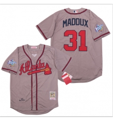 Braves 31 Greg Maddux Gray 1999 World Series Cooperstown Collection Jersey Braves 31 Greg Maddux Gray 1999 World Series Cooperstown Collection Jersey