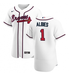 Men Atlanta Braves 1 Ozzie Albies Men Nike White Home 2020 Flex Base Player MLB Jersey Men Atlanta Braves 1 Ozzie Albies Men Nike White Home 2020 Flex Base Player MLB Jersey