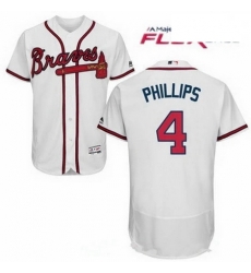 Men Atlanta Braves 4 Brandon Phillips White Flex Base Jersey Men Atlanta Braves 4 Brandon Phillips White Flex Base Jersey