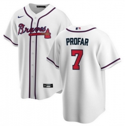 Men Atlanta Braves 7 Jurickson Profar White 2025 Cool Base Stitched Baseball Jersey