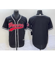 Men Atlanta Braves Blank Black Cool Base With Patch Stitched Baseball Jersey Men Atlanta Braves Blank Black Cool Base With Patch Stitched Baseball Jersey