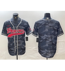 Men Atlanta Braves Blank Gray Camo Cool Base With Patch Stitched Baseball Jersey Men Atlanta Braves Blank Gray Camo Cool Base With Patch Stitched Baseball Jersey
