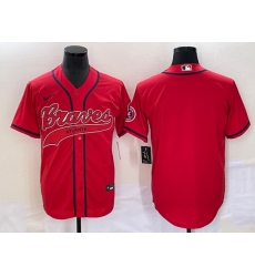 Men Atlanta Braves Blank Red Cool Base With Patch Stitched Baseball Jersey Men Atlanta Braves Blank Red Cool Base With Patch Stitched Baseball Jersey