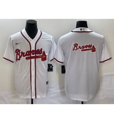 Men Atlanta Braves White Team Big Logo Cool Base Stitched Baseball Jersey Men Atlanta Braves White Team Big Logo Cool Base Stitched Baseball Jersey