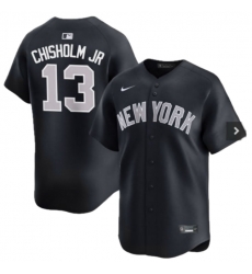 Men New York Yankees #13 Chisholm Jr Black Cool Base Stitched jersey Men New York Yankees #13 Chisholm Jr Black Cool Base Stitched jersey