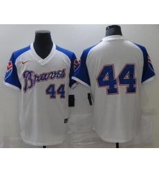 Men Nike Atlanta Braves Hank Aaron 44 Authentic White Cool Base MLB Jersey Men Nike Atlanta Braves Hank Aaron 44 Authentic White Cool Base MLB Jersey