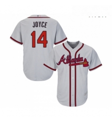 Mens Atlanta Braves 14 Matt Joyce Replica Grey Road Cool Base Baseball Jersey Mens Atlanta Braves 14 Matt Joyce Replica Grey Road Cool Base Baseball Jersey