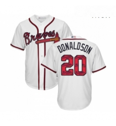 Mens Atlanta Braves 20 Josh Donaldson Authentic White Team Logo Fashion Cool Base Baseball Jersey Mens Atlanta Braves 20 Josh Donaldson Authentic White Team Logo Fashion Cool Base Baseball Jersey