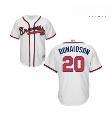 Mens Atlanta Braves 20 Josh Donaldson Replica White Home Cool Base Baseball Jersey Mens Atlanta Braves 20 Josh Donaldson Replica White Home Cool Base Baseball Jersey