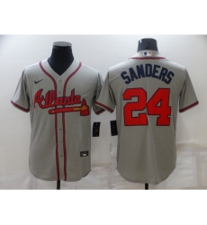Men's Atlanta Braves #24 Deion Sanders Gray Nike MLB Jersey Men's Atlanta Braves #24 Deion Sanders Gray Nike MLB Jersey