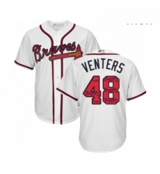 Mens Atlanta Braves 48 Jonny Venters Authentic White Team Logo Fashion Cool Base Baseball Jersey Mens Atlanta Braves 48 Jonny Venters Authentic White Team Logo Fashion Cool Base Baseball Jersey