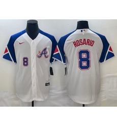 Men's Atlanta Braves #8 Eddie Rosario Number White 2023 City Connect Cool Base Stitched Jersey1 Men's Atlanta Braves #8 Eddie Rosario Number White 2023 City Connect Cool Base Stitched Jersey1