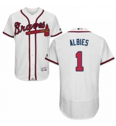 Mens Majestic Atlanta Braves 1 Ozzie Albies White Home Flex Base Authentic Collection MLB Jersey Mens Majestic Atlanta Braves 1 Ozzie Albies White Home Flex Base Authentic Collection MLB Jersey
