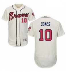 Mens Majestic Atlanta Braves 10 Chipper Jones Cream Alternate Flex Base Authentic Collection MLB Jersey Mens Majestic Atlanta Braves 10 Chipper Jones Cream Alternate Flex Base Authentic Collection MLB Jersey