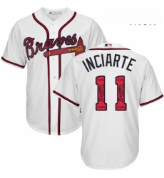 Mens Majestic Atlanta Braves 11 Ender Inciarte Authentic White Team Logo Fashion Cool Base MLB Jersey Mens Majestic Atlanta Braves 11 Ender Inciarte Authentic White Team Logo Fashion Cool Base MLB Jersey