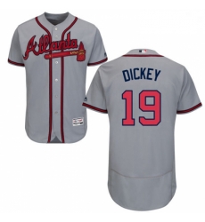 Mens Majestic Atlanta Braves 19 RA Dickey Grey Flexbase Authentic Collection MLB Jersey Mens Majestic Atlanta Braves 19 RA Dickey Grey Flexbase Authentic Collection MLB Jersey