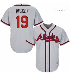Mens Majestic Atlanta Braves 19 RA Dickey Replica Grey Road Cool Base MLB Jersey Mens Majestic Atlanta Braves 19 RA Dickey Replica Grey Road Cool Base MLB Jersey