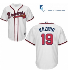 Mens Majestic Atlanta Braves 19 Scott Kazmir Replica White Home Cool Base MLB Jersey Mens Majestic Atlanta Braves 19 Scott Kazmir Replica White Home Cool Base MLB Jersey