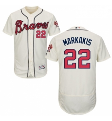 Mens Majestic Atlanta Braves 22 Nick Markakis Cream Alternate Flex Base Authentic Collection MLB Jersey Mens Majestic Atlanta Braves 22 Nick Markakis Cream Alternate Flex Base Authentic Collection MLB Jersey