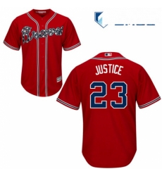Mens Majestic Atlanta Braves 23 David Justice Replica Red Alternate Cool Base MLB Jersey Mens Majestic Atlanta Braves 23 David Justice Replica Red Alternate Cool Base MLB Jersey