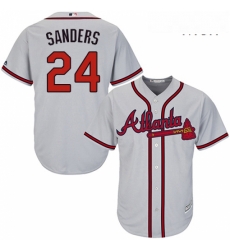 Mens Majestic Atlanta Braves 24 Deion Sanders Replica Grey Road Cool Base MLB Jersey Mens Majestic Atlanta Braves 24 Deion Sanders Replica Grey Road Cool Base MLB Jersey