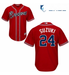 Mens Majestic Atlanta Braves 24 Kurt Suzuki Replica Red Alternate Cool Base MLB Jersey Mens Majestic Atlanta Braves 24 Kurt Suzuki Replica Red Alternate Cool Base MLB Jersey