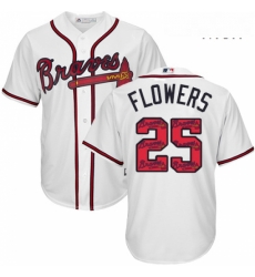 Mens Majestic Atlanta Braves 25 Tyler Flowers Authentic White Team Logo Fashion Cool Base MLB Jersey Mens Majestic Atlanta Braves 25 Tyler Flowers Authentic White Team Logo Fashion Cool Base MLB Jersey