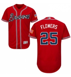 Mens Majestic Atlanta Braves 25 Tyler Flowers Red Alternate Flex Base Authentic Collection MLB Jersey Mens Majestic Atlanta Braves 25 Tyler Flowers Red Alternate Flex Base Authentic Collection MLB Jersey