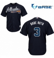 Mens Majestic Atlanta Braves 3 Babe Ruth Replica Blue Alternate Road Cool Base MLB Jersey Mens Majestic Atlanta Braves 3 Babe Ruth Replica Blue Alternate Road Cool Base MLB Jersey