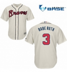 Mens Majestic Atlanta Braves 3 Babe Ruth Replica Cream Alternate 2 Cool Base MLB Jersey Mens Majestic Atlanta Braves 3 Babe Ruth Replica Cream Alternate 2 Cool Base MLB Jersey