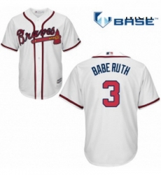 Mens Majestic Atlanta Braves 3 Babe Ruth Replica White Home Cool Base MLB Jersey Mens Majestic Atlanta Braves 3 Babe Ruth Replica White Home Cool Base MLB Jersey
