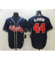 Men's Majestic Atlanta Braves #44 Hank Aaron Blue Jersey Men's Majestic Atlanta Braves #44 Hank Aaron Blue Jersey