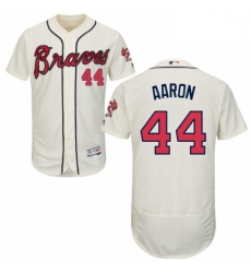 Mens Majestic Atlanta Braves 44 Hank Aaron Cream Alternate Flex Base Authentic Collection MLB Jersey Mens Majestic Atlanta Braves 44 Hank Aaron Cream Alternate Flex Base Authentic Collection MLB Jersey