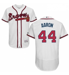 Mens Majestic Atlanta Braves 44 Hank Aaron White Home Flex Base Authentic Collection MLB Jersey Mens Majestic Atlanta Braves 44 Hank Aaron White Home Flex Base Authentic Collection MLB Jersey