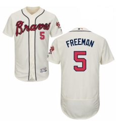 Mens Majestic Atlanta Braves 5 Freddie Freeman Cream Alternate Flex Base Authentic Collection MLB Jersey Mens Majestic Atlanta Braves 5 Freddie Freeman Cream Alternate Flex Base Authentic Collection MLB Jersey