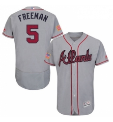 Mens Majestic Atlanta Braves 5 Freddie Freeman Grey Fashion Stars Stripes Flex Base MLB Jersey Mens Majestic Atlanta Braves 5 Freddie Freeman Grey Fashion Stars Stripes Flex Base MLB Jersey