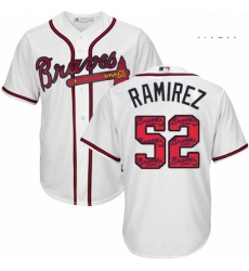 Mens Majestic Atlanta Braves 52 Jose Ramirez Authentic White Team Logo Fashion Cool Base MLB Jersey Mens Majestic Atlanta Braves 52 Jose Ramirez Authentic White Team Logo Fashion Cool Base MLB Jersey
