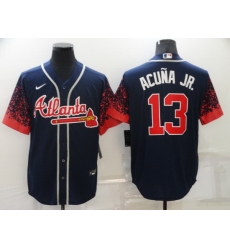 Men's Nike Atlanta Braves 13 Ronald Acuna Jr Navy 2021 New Jersey Men's Nike Atlanta Braves 13 Ronald Acuna Jr Navy 2021 New Jersey
