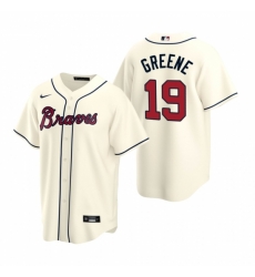 Mens Nike Atlanta Braves 19 Shane Greene Cream Alternate Stitched Baseball Jersey Mens Nike Atlanta Braves 19 Shane Greene Cream Alternate Stitched Baseball Jersey